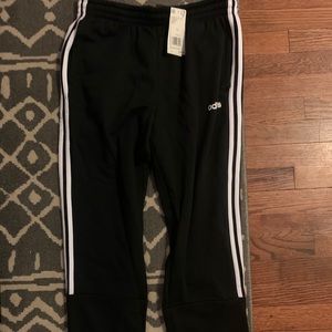 Black adidas Sweat Pants with White Stripes